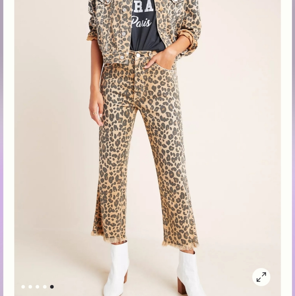 Anthropologie Amo loverboy high rise leopard print jeans